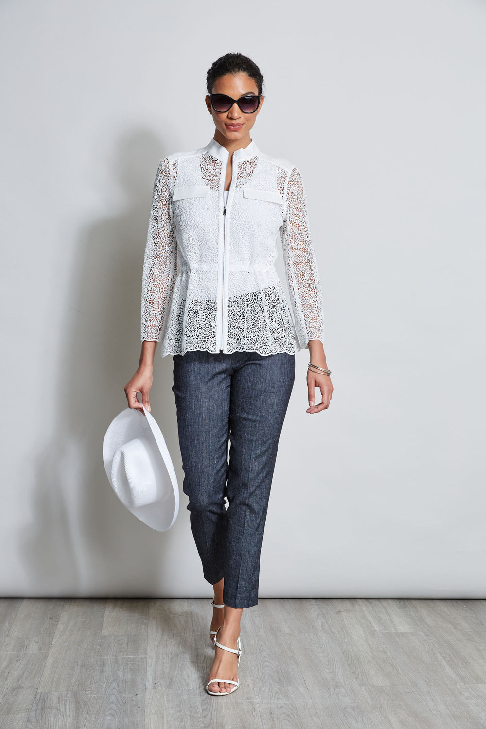 Lace Utility Jacket | Elie Tahari WHITE