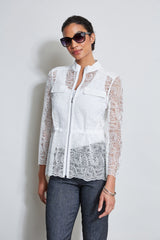 Lace Utility Jacket | Elie Tahari WHITE