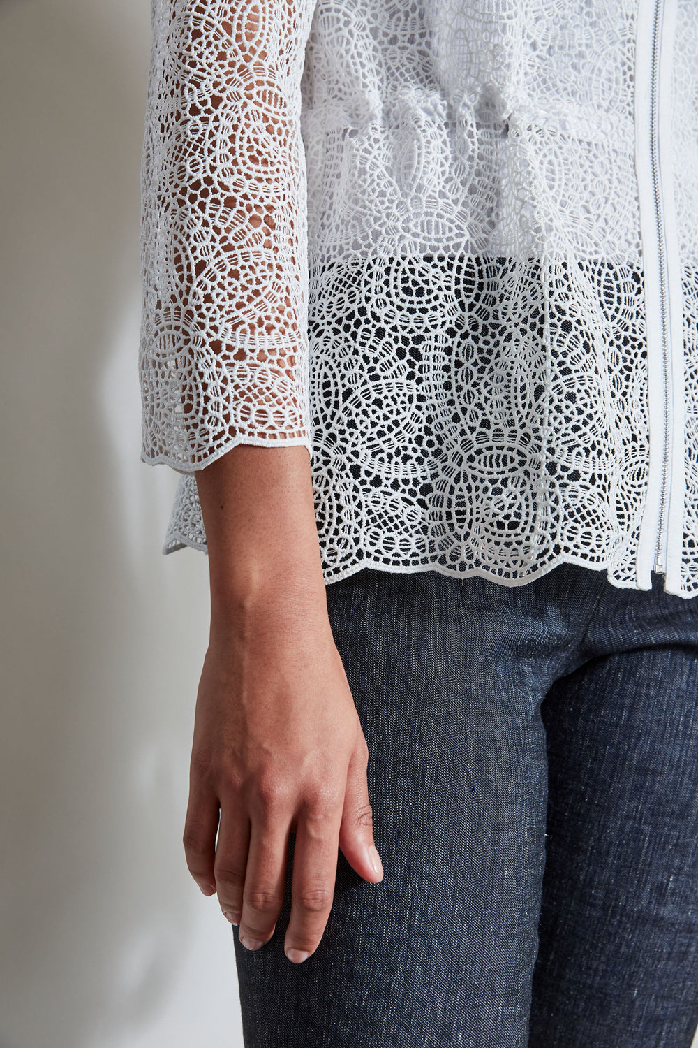 Lace Utility Jacket | Elie Tahari WHITE