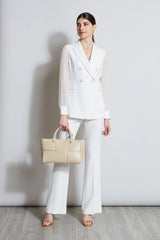 Double Breasted Chiffon Sleeve Blazer | Elie Tahari FOAM