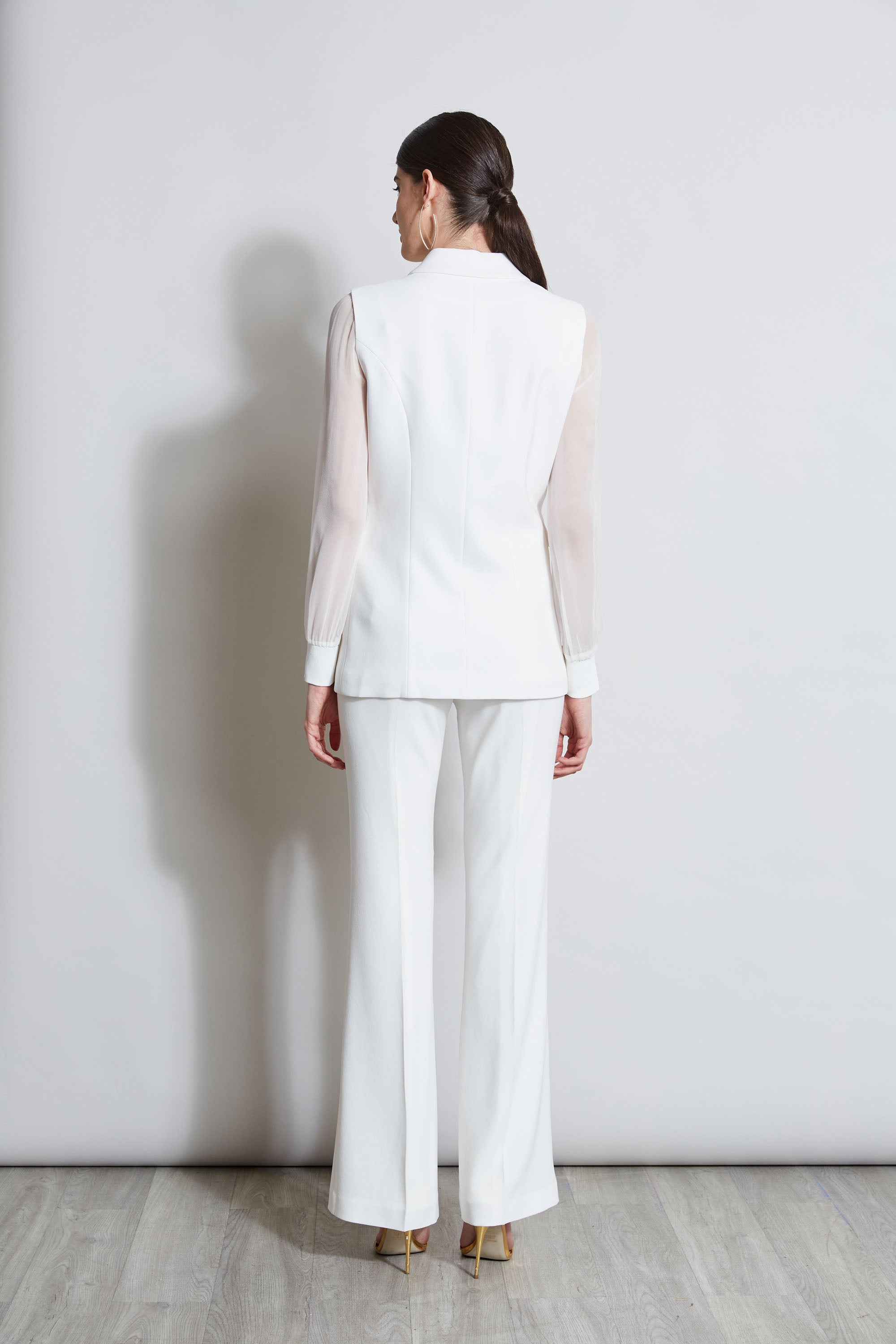 Double Breasted Chiffon Sleeve Blazer | Elie Tahari FOAM