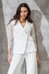 Double Breasted Lace Blazer | Elie Tahari FOAM