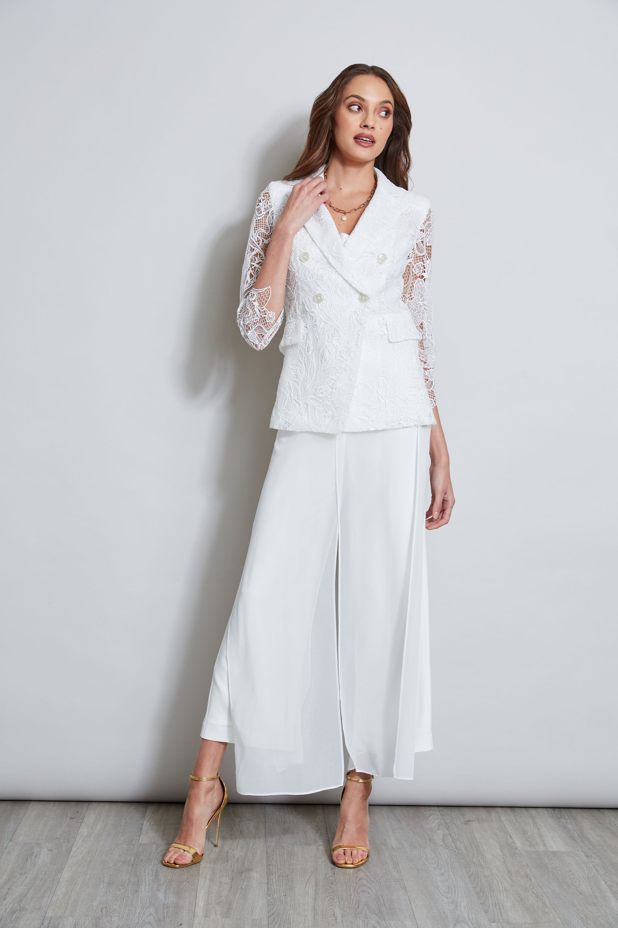 Double Breasted Lace Blazer | Elie Tahari FOAM