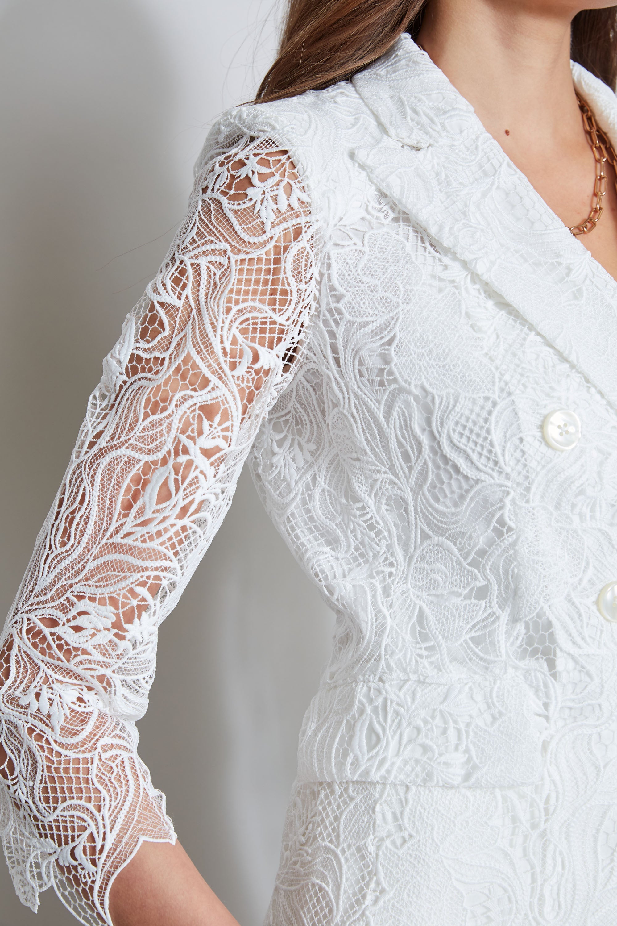 Double Breasted Lace Blazer | Elie Tahari FOAM