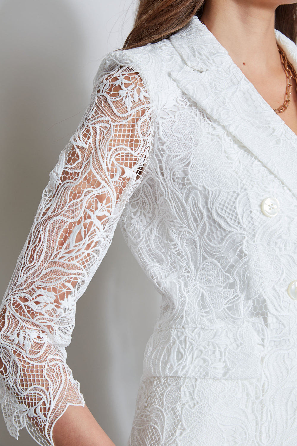 Double Breasted Lace Blazer | Elie Tahari FOAM