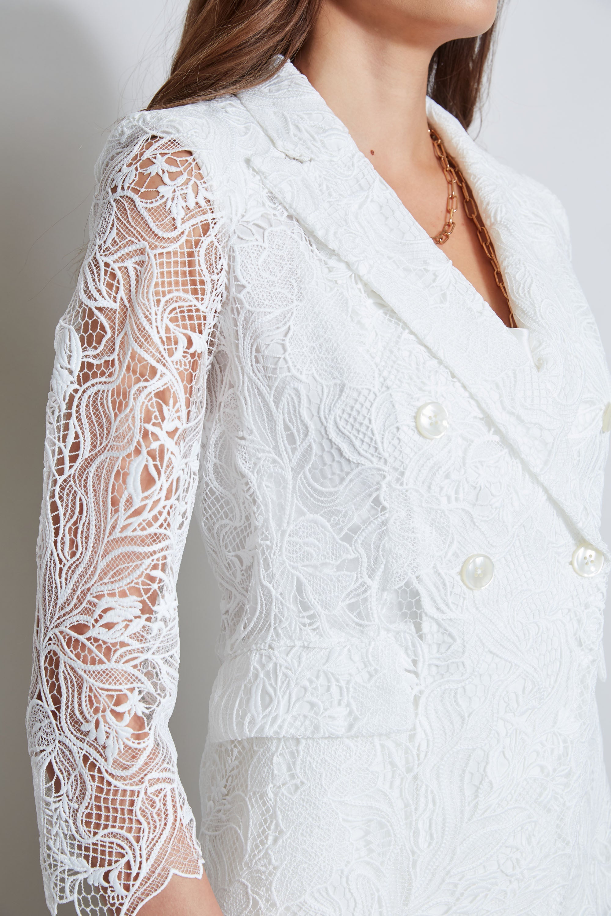 Double Breasted Lace Blazer | Elie Tahari FOAM