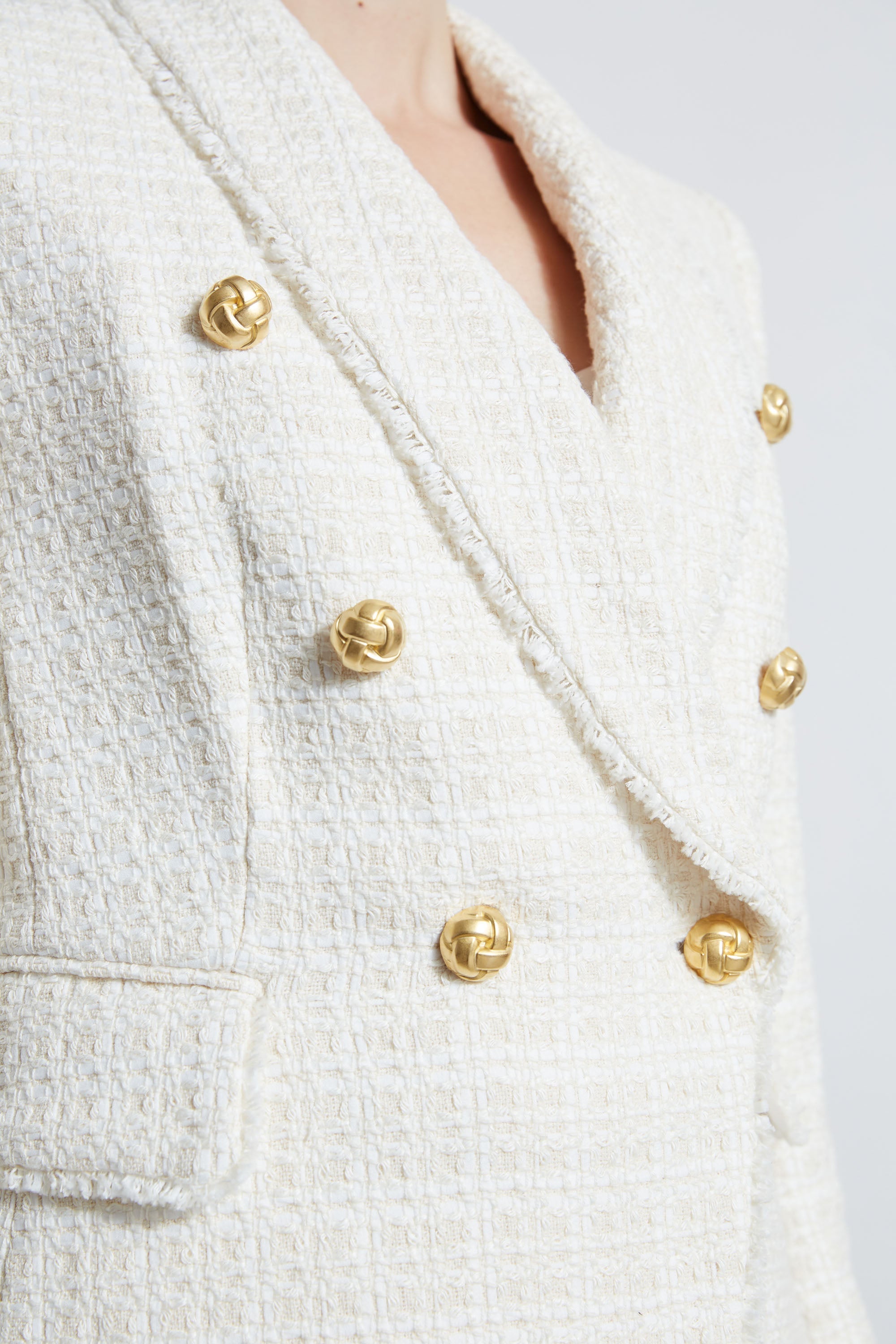 Tweed Double Breasted Blazer | Elie Tahari FOAM
