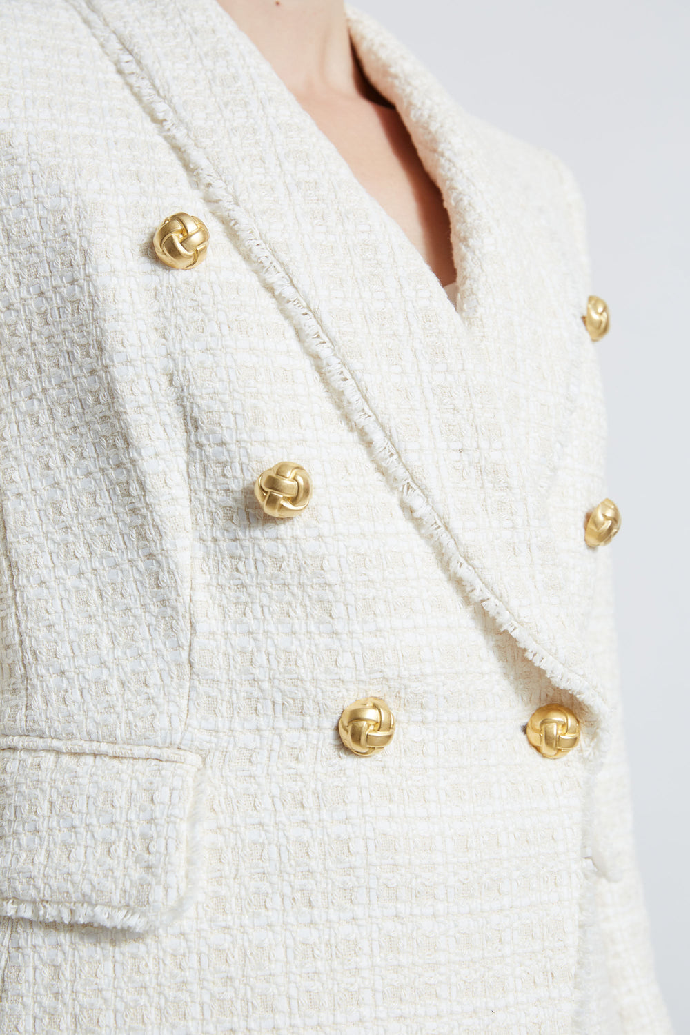 Tweed Double Breasted Blazer | Elie Tahari FOAM