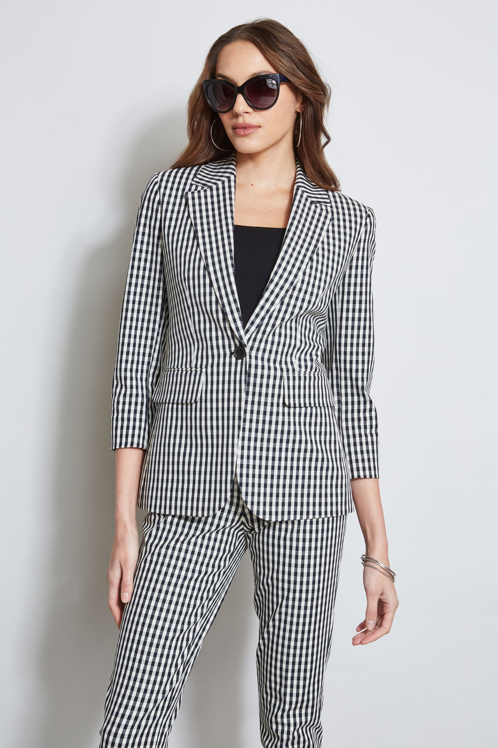 Gingham Blazer | Elie Tahari BLACK-WHITE