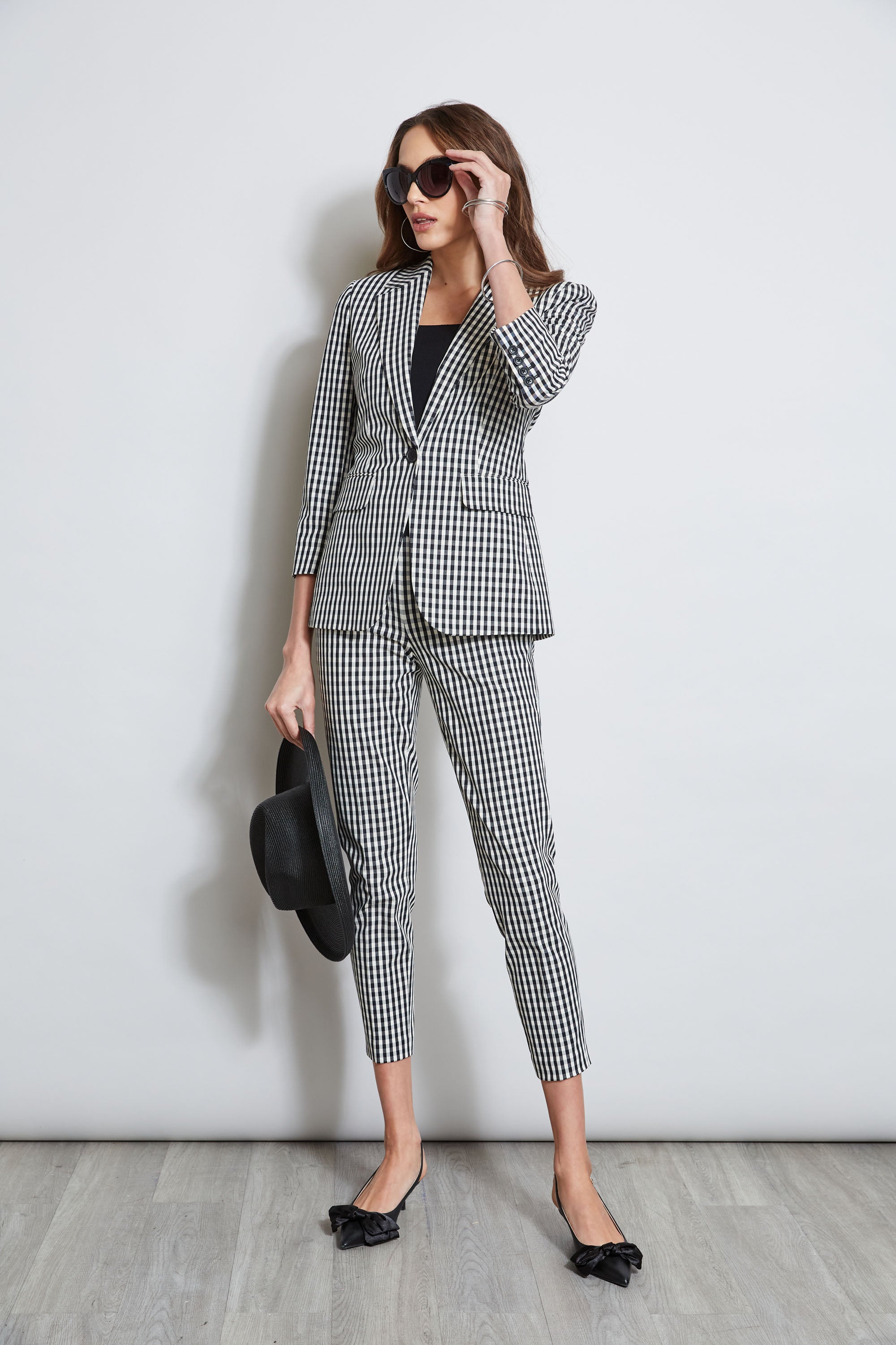 Gingham Blazer | Elie Tahari BLACK-WHITE
