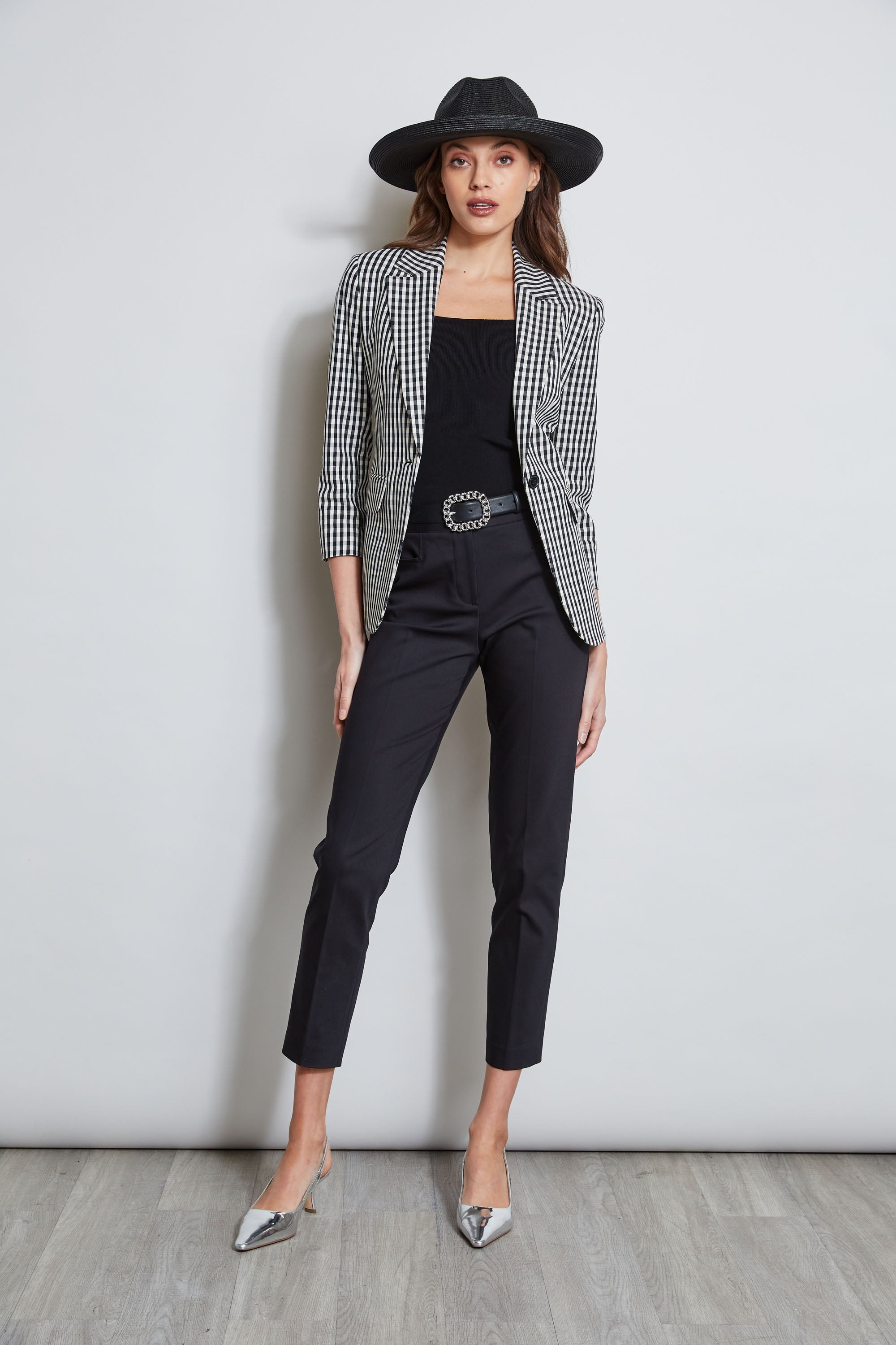 Gingham Blazer | Elie Tahari BLACK-WHITE