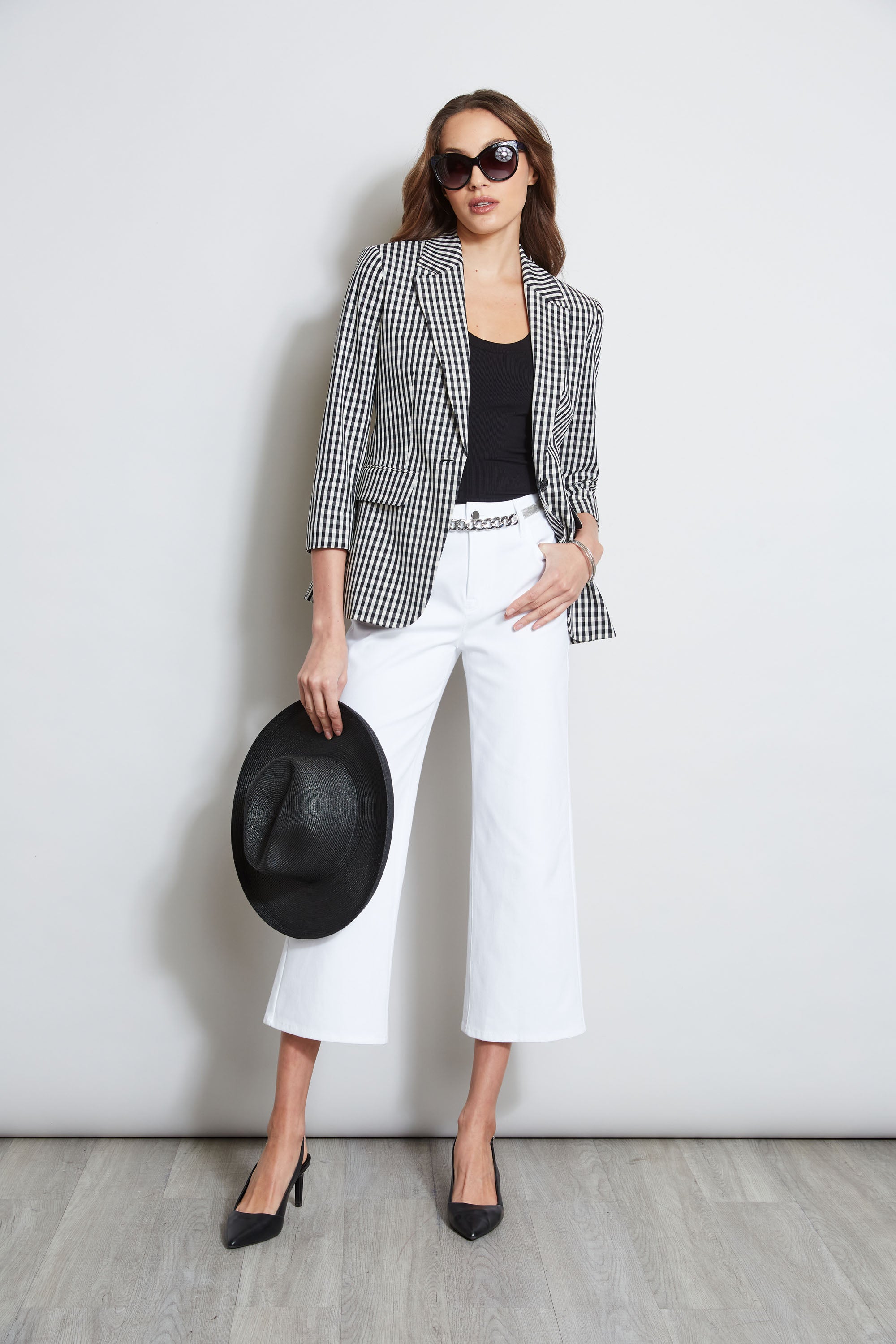 Gingham Blazer | Elie Tahari BLACK-WHITE