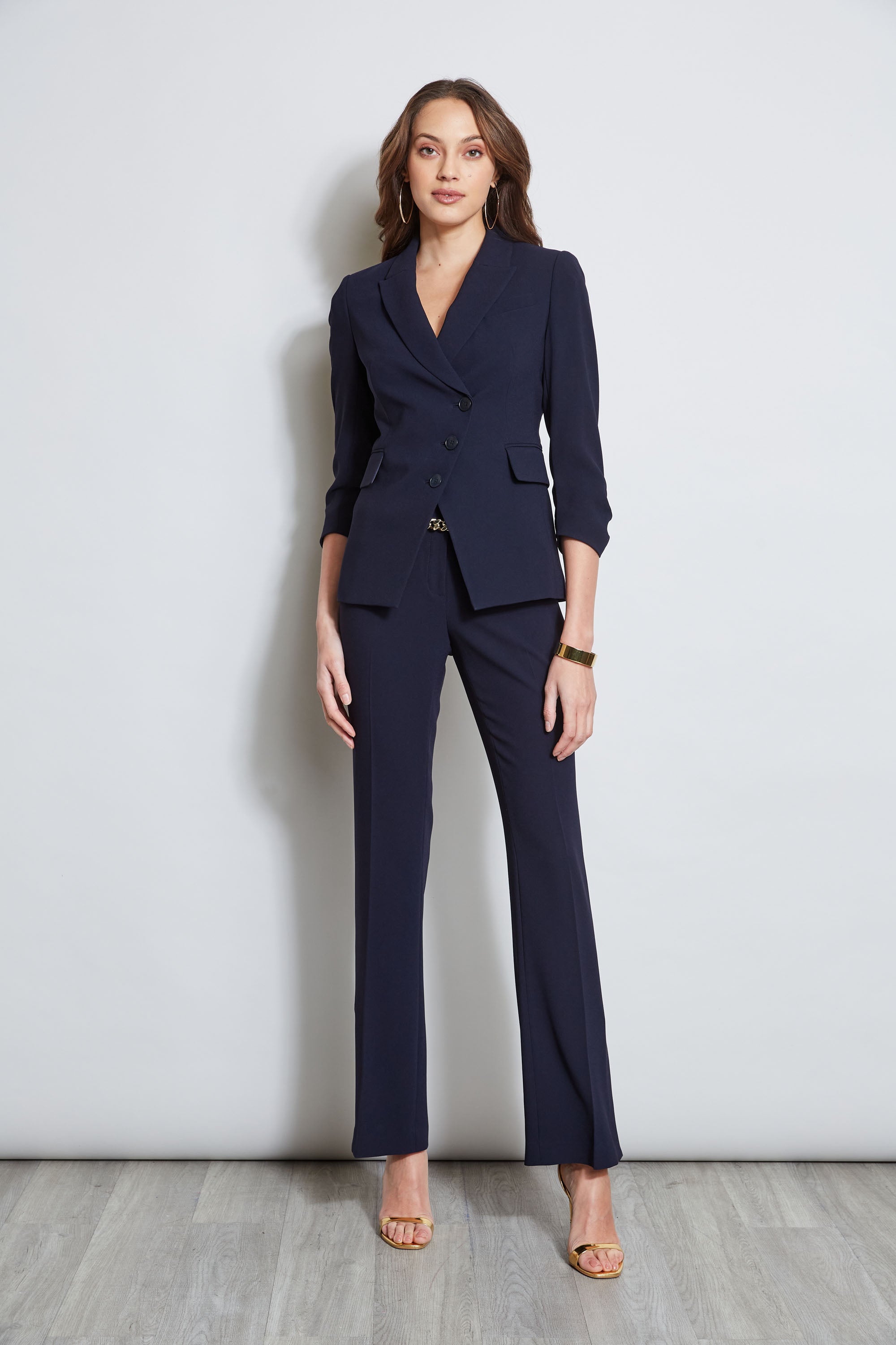 3 Button Ruched Sleeve Blazer | Elie Tahari STARGAZER