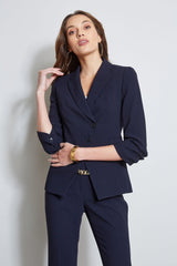 3 Button Ruched Sleeve Blazer | Elie Tahari STARGAZER