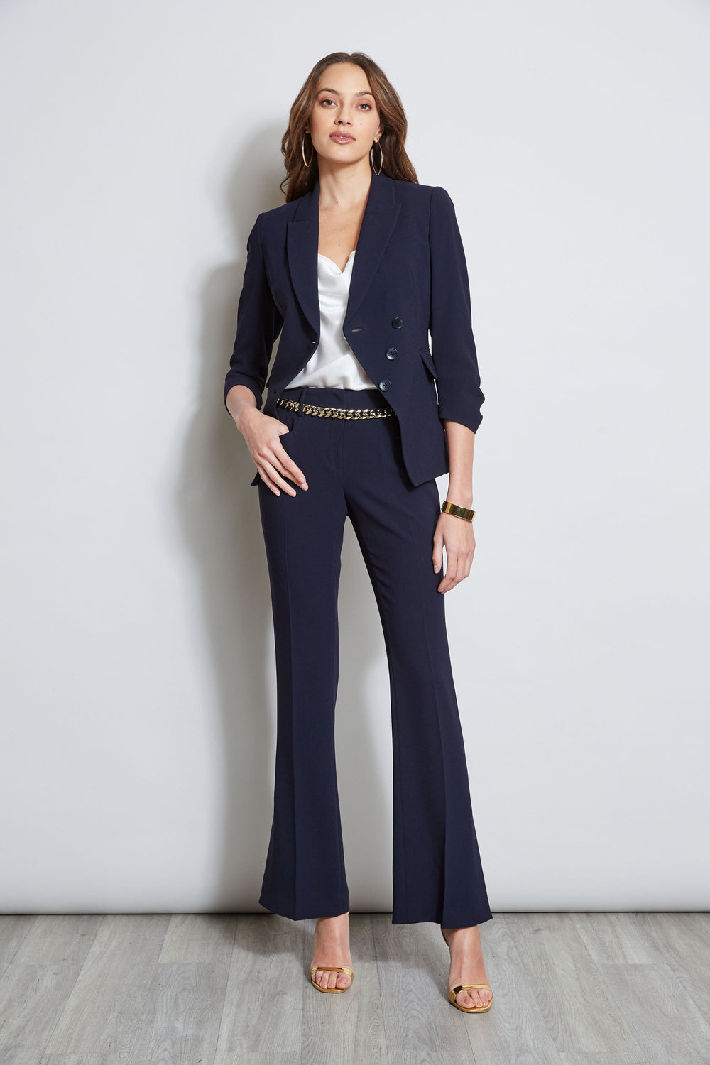 3 Button Ruched Sleeve Blazer | Elie Tahari STARGAZER