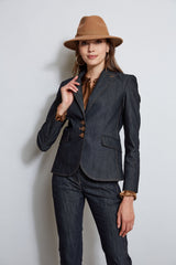 Denim 3 Button Blazer | Elie Tahari INDIGO