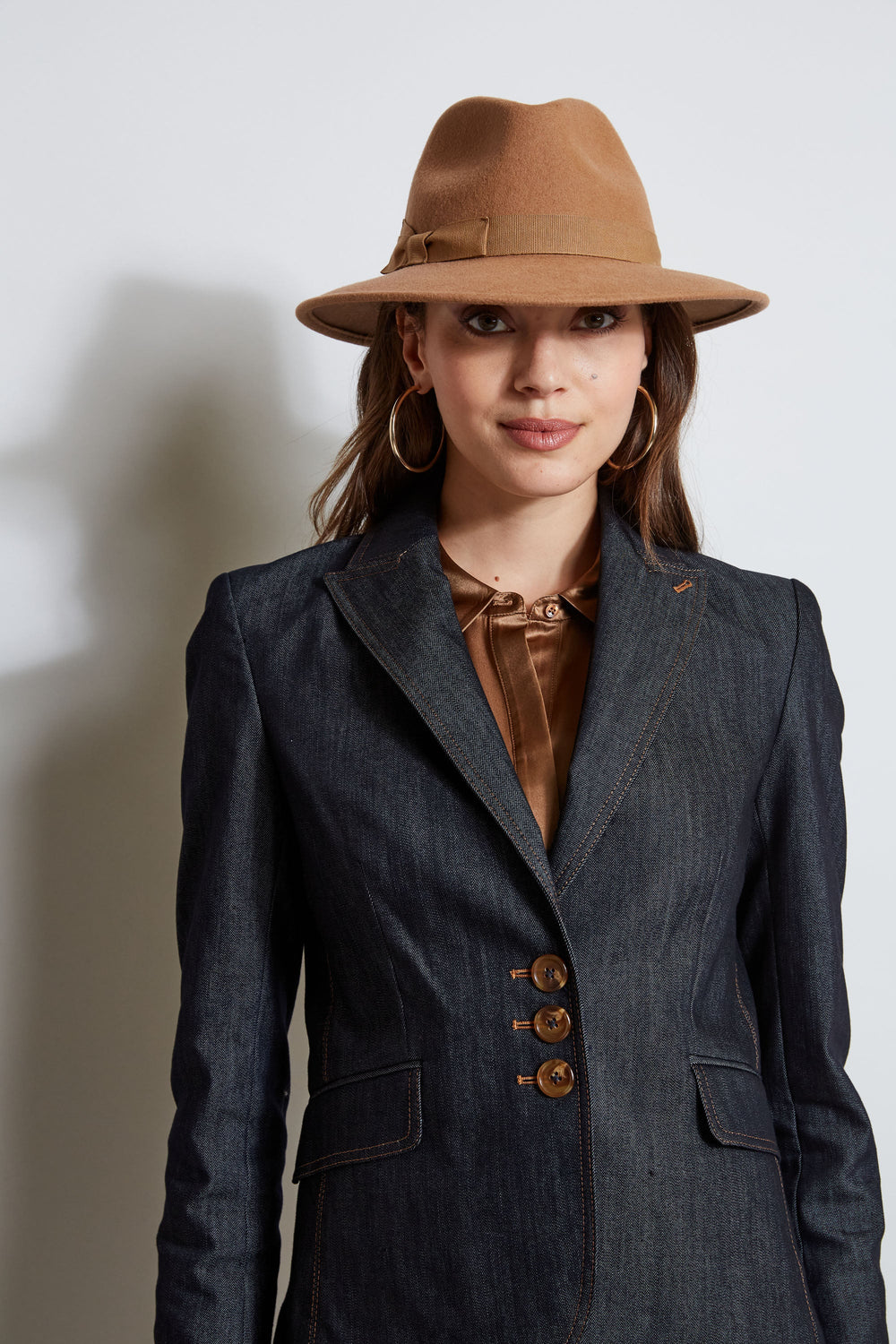 Denim 3 Button Blazer | Elie Tahari INDIGO