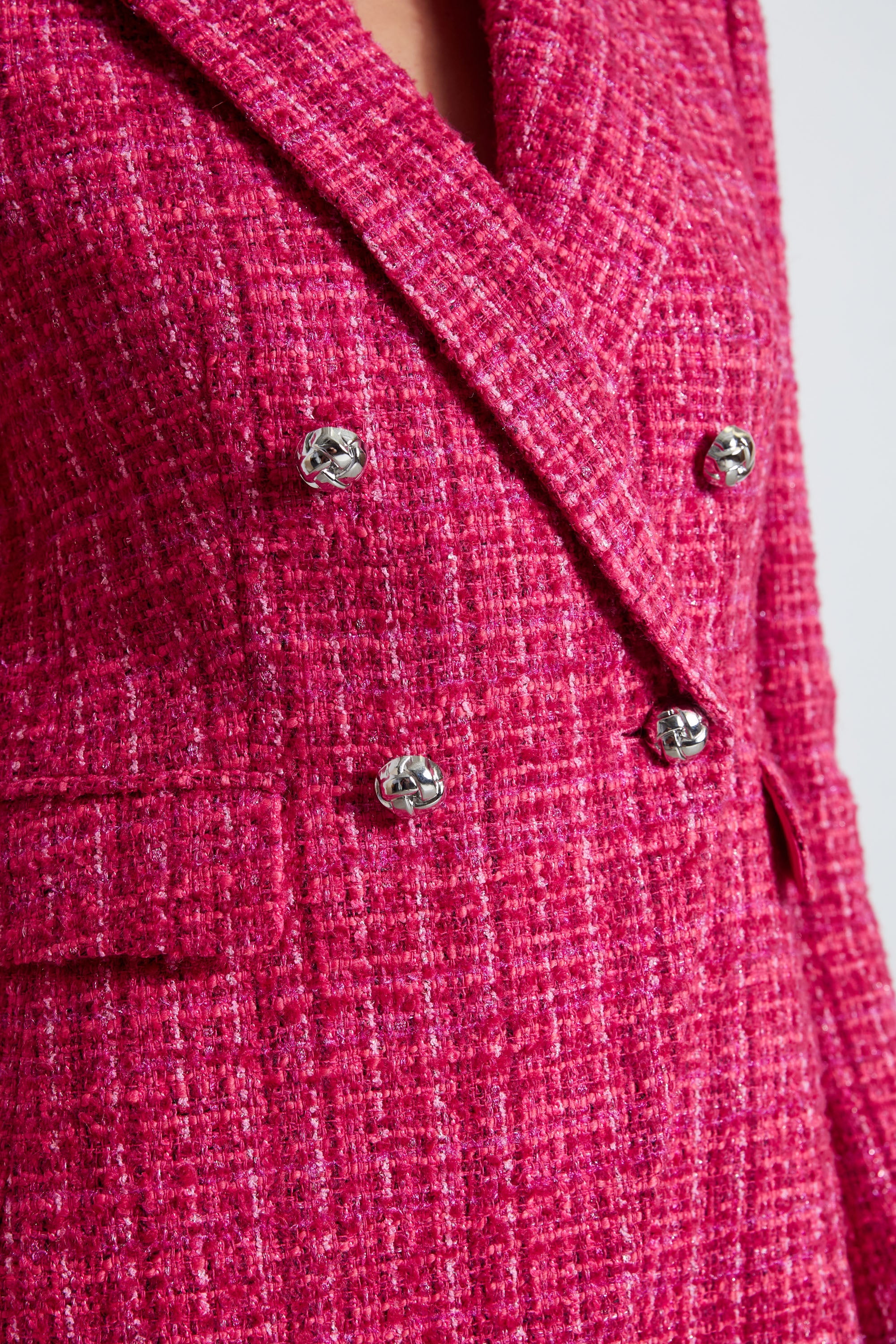Tweed Double Breasted Blazer | Elie Tahari ELECTRIC PINK