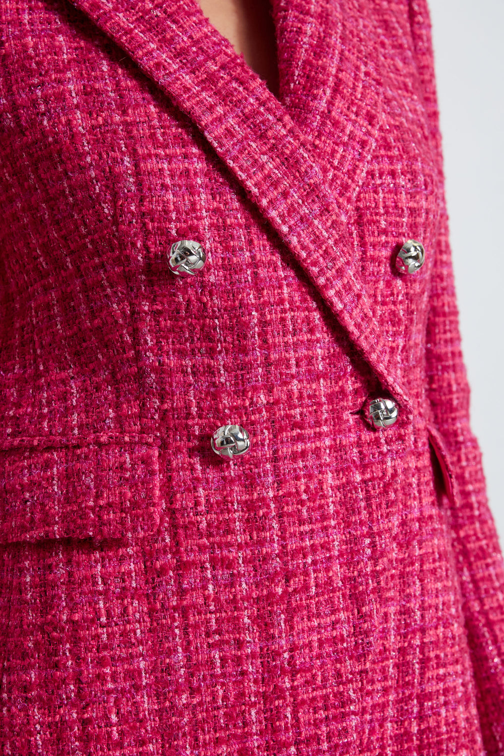 Tweed Double Breasted Blazer | Elie Tahari ELECTRIC PINK