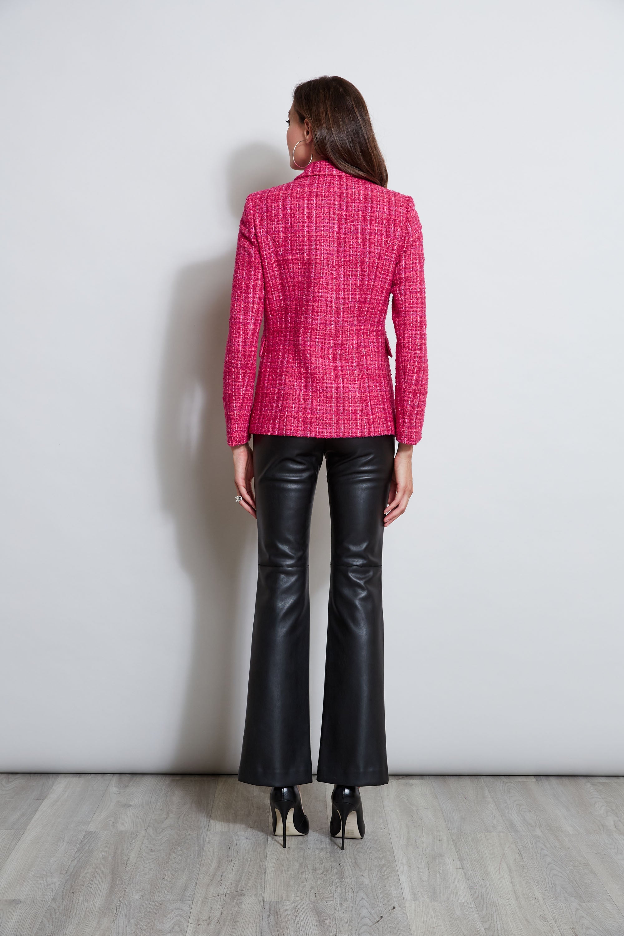 Tweed Double Breasted Blazer | Elie Tahari ELECTRIC PINK