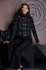 Metallic Kissed Tweed Jacket | Elie Tahari BLACK MULTI