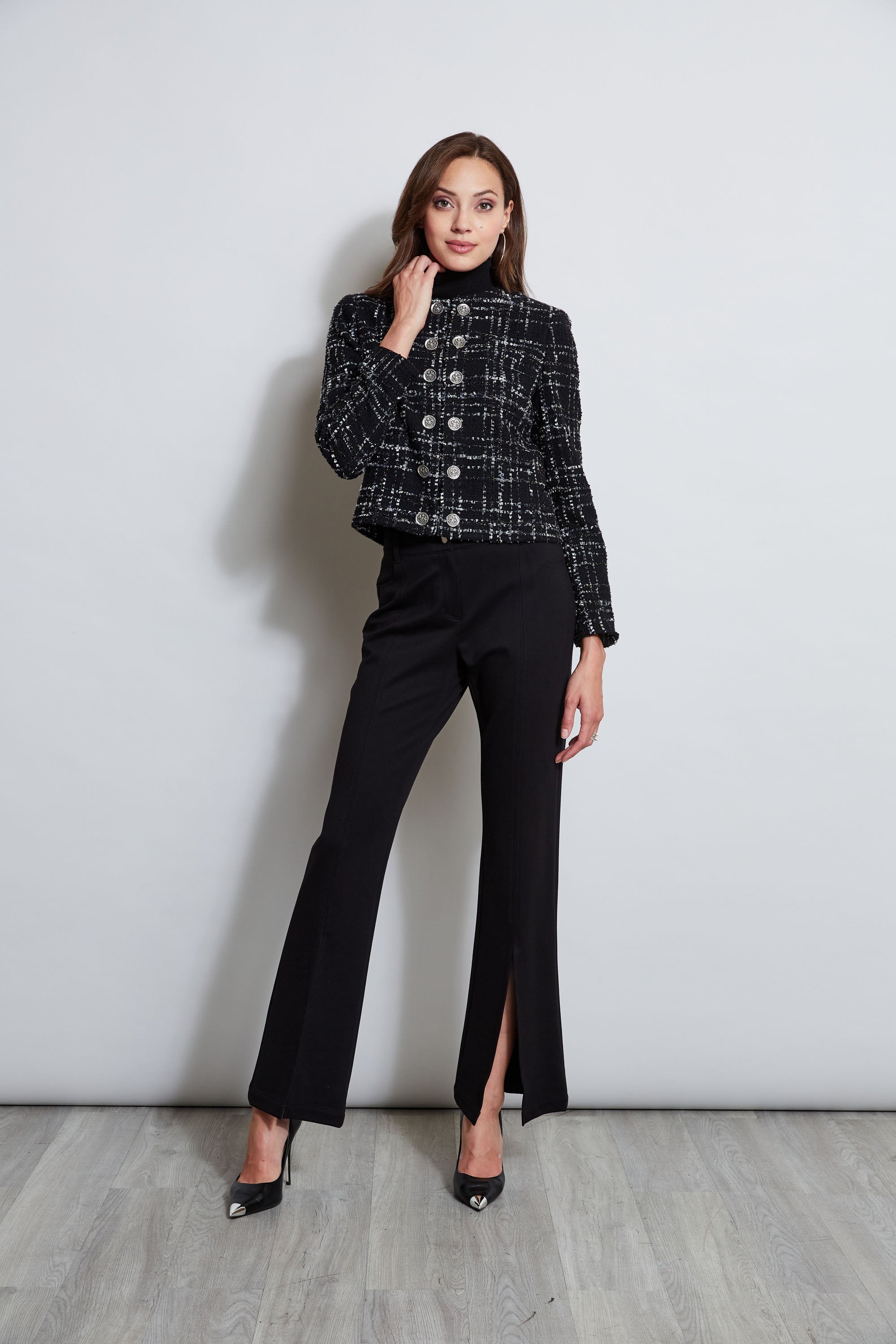 Metallic Kissed Tweed Jacket | Elie Tahari BLACK MULTI