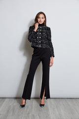 Metallic Kissed Tweed Jacket | Elie Tahari BLACK MULTI