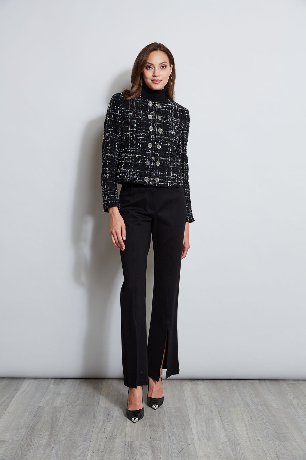 Metallic Kissed Tweed Jacket | Elie Tahari BLACK MULTI