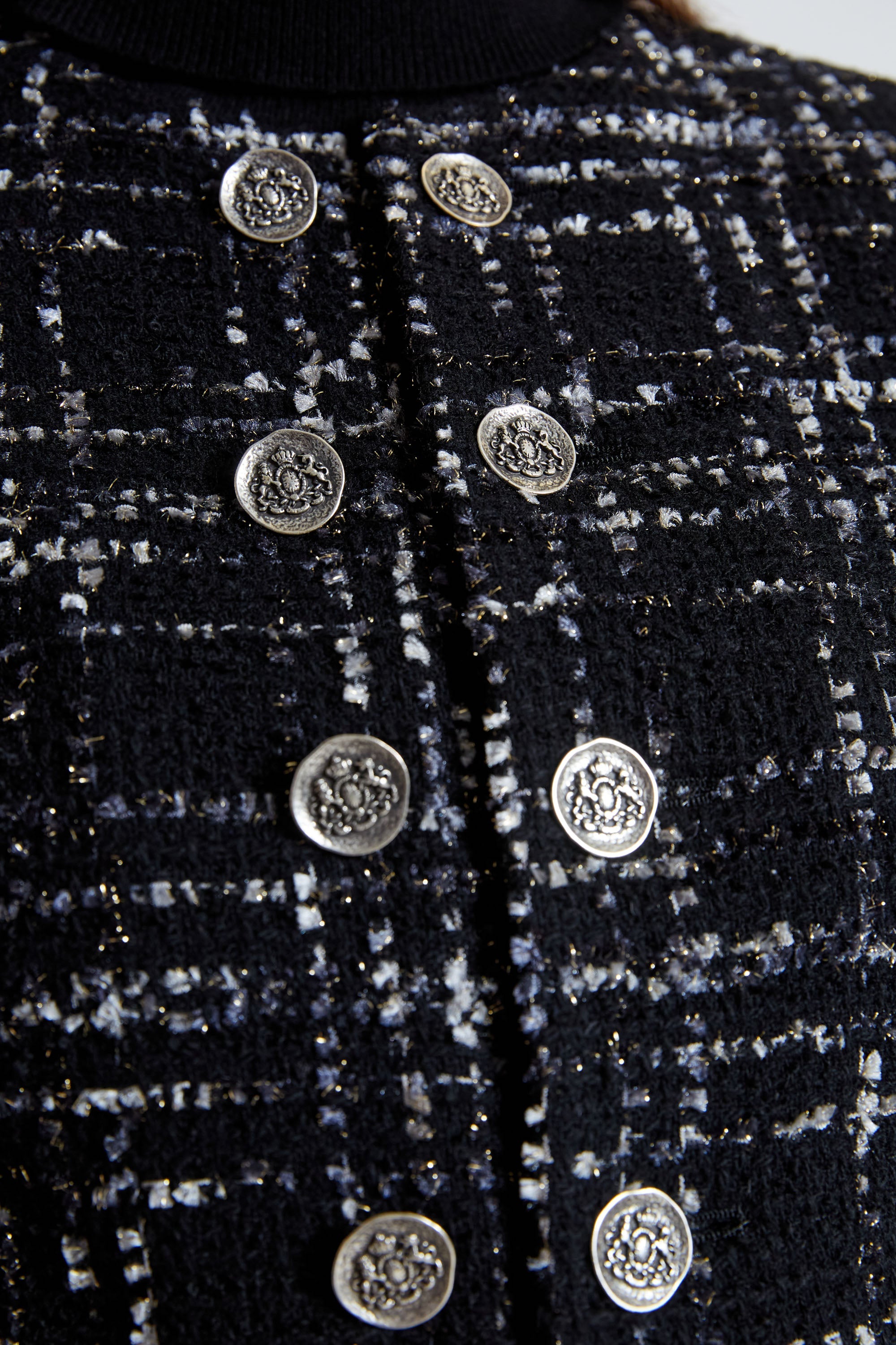 Metallic Kissed Tweed Jacket | Elie Tahari BLACK MULTI