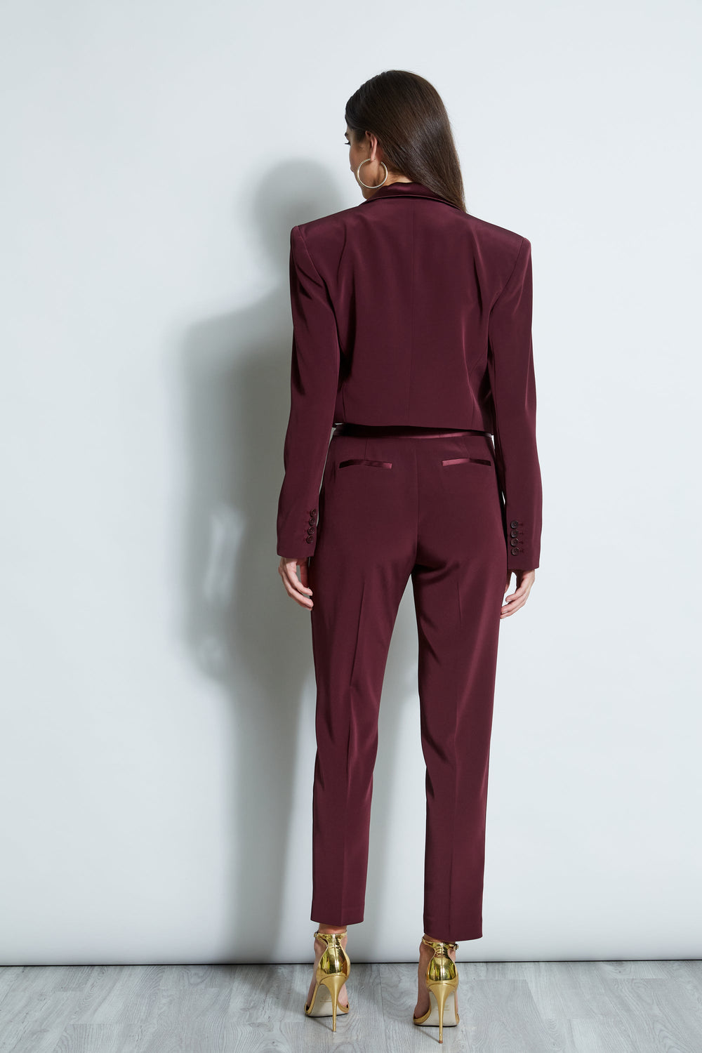 Cropped Tuxedo Jacket | Elie Tahari CORDOVAN