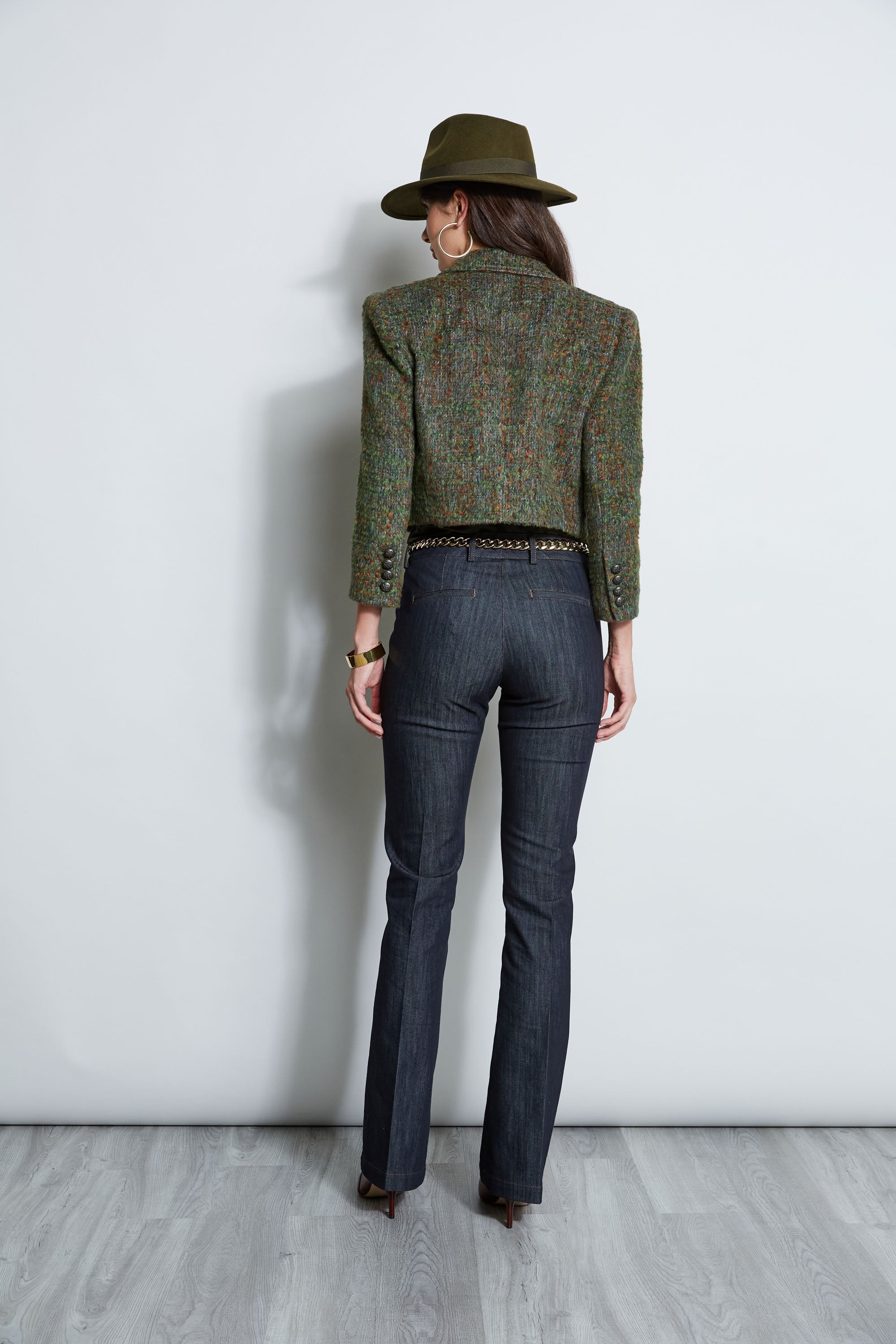 Boucle Tweed Cropped Jacket | Elie Tahari OLIVE MULTI