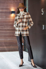 Double Breasted Ombre Plaid Blazer | Elie Tahari MULTI