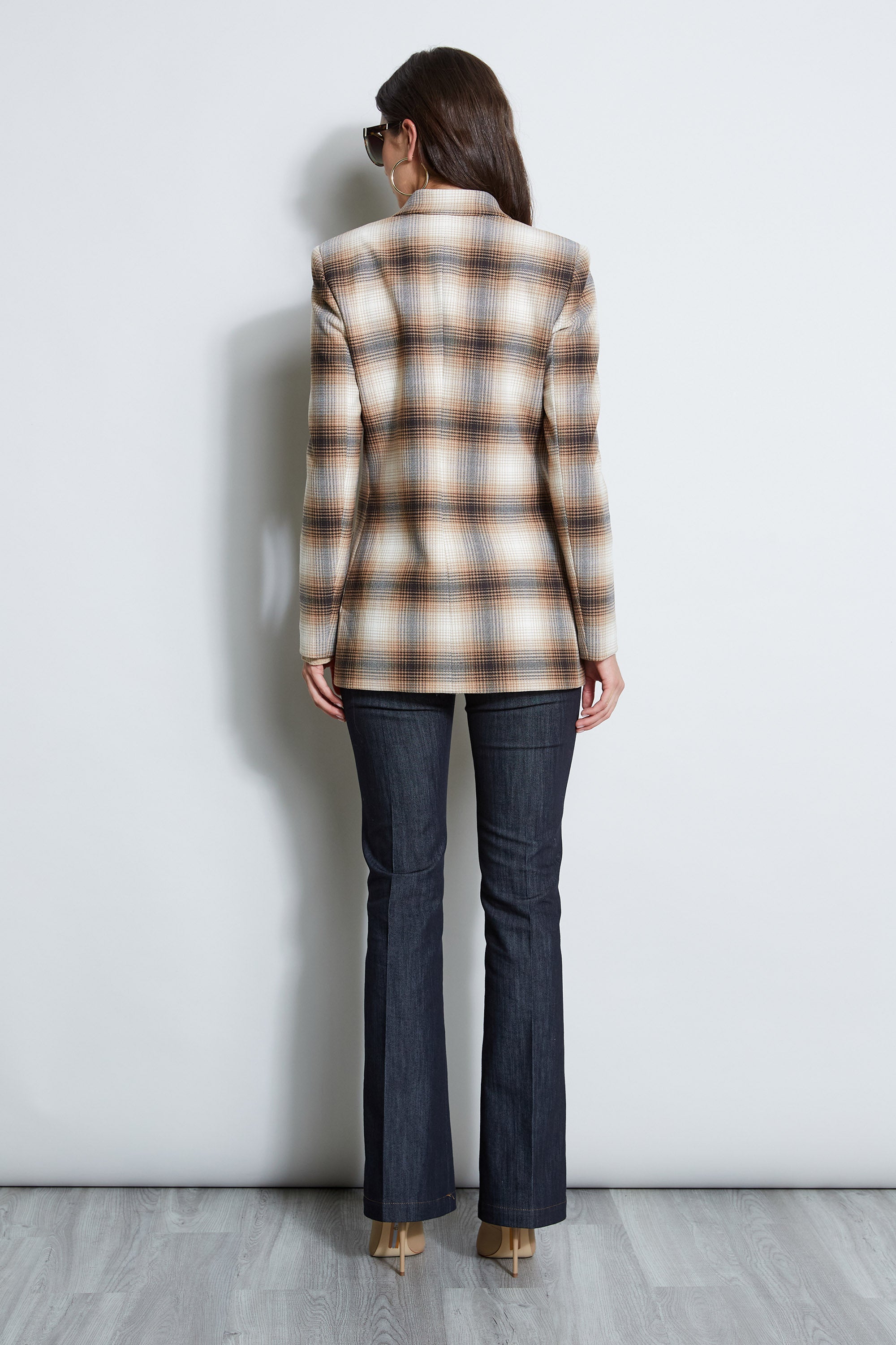Double Breasted Ombre Plaid Blazer | Elie Tahari MULTI