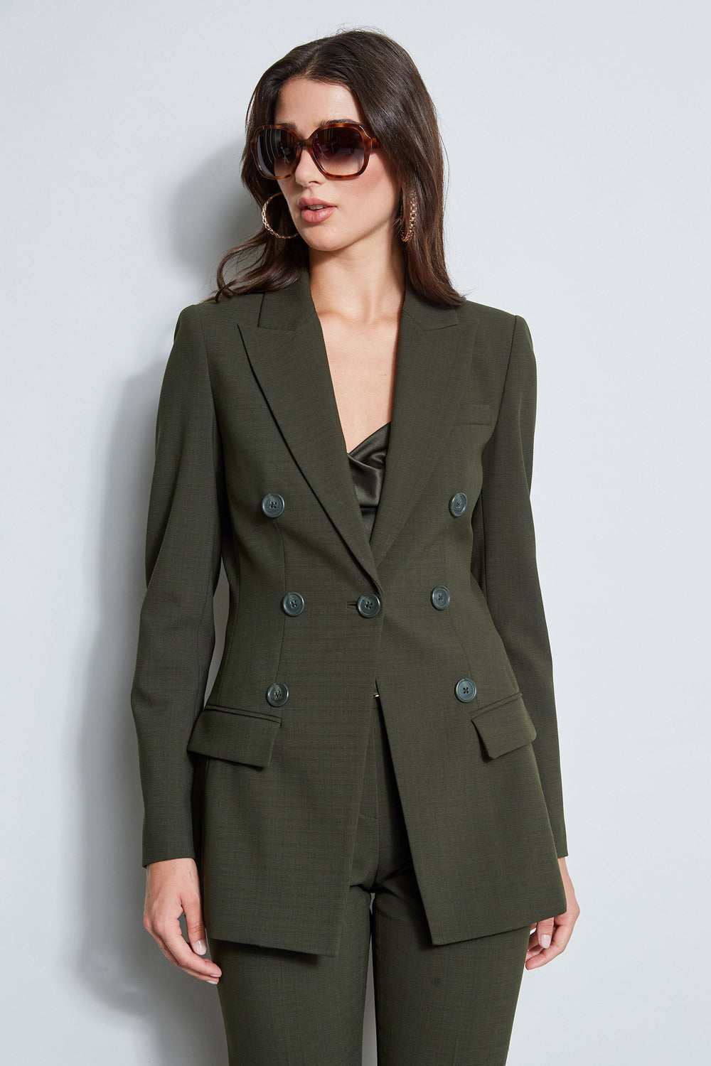 7 Button Blazer | Elie Tahari OLIVE