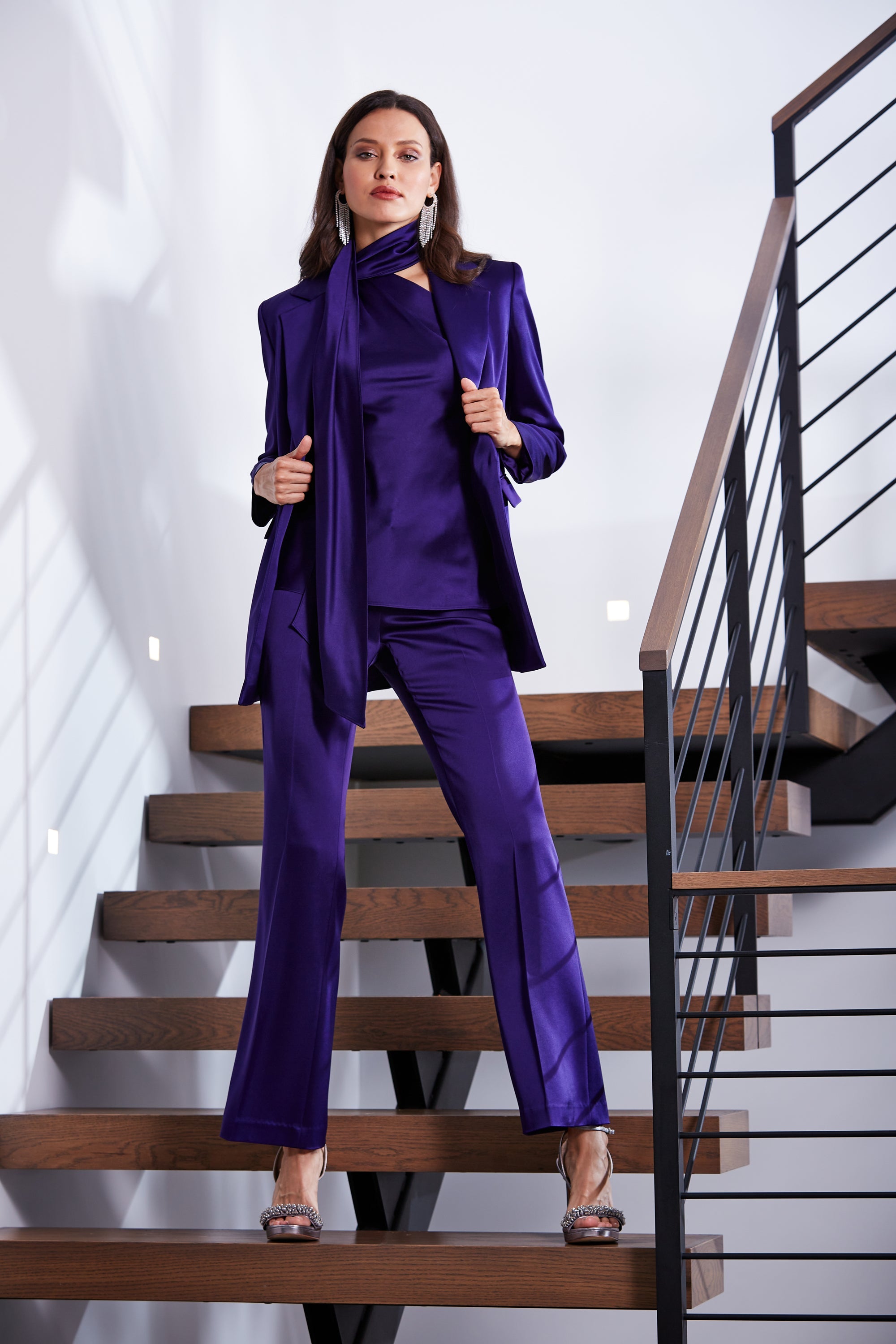Satin Boyfriend Blazer | Elie Tahari WINTER PLUM