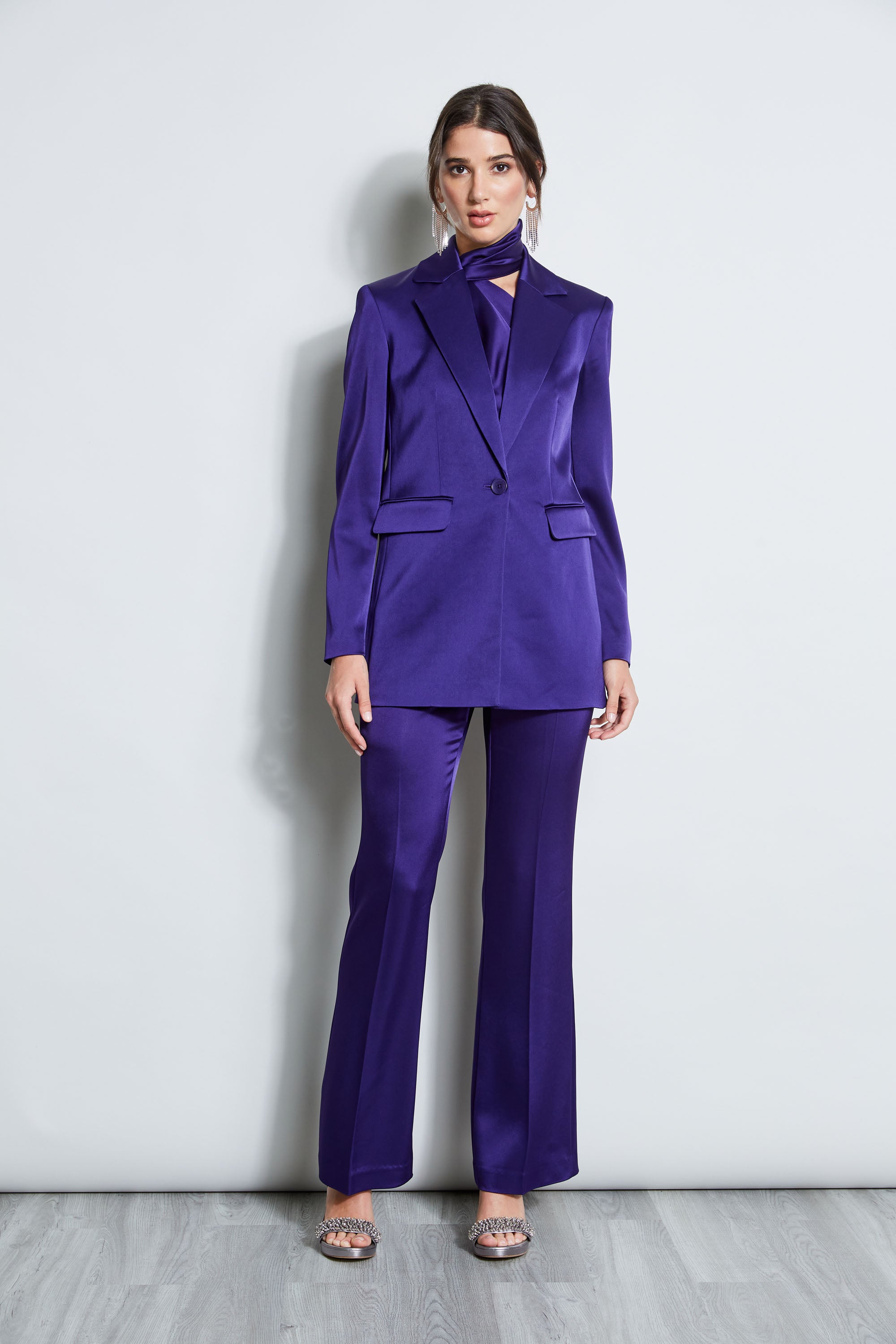 Satin Boyfriend Blazer | Elie Tahari WINTER PLUM