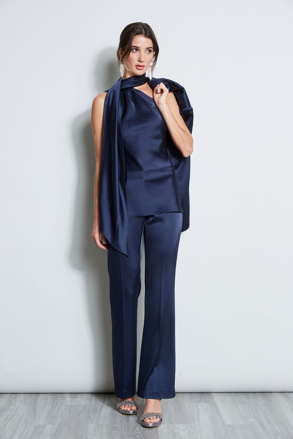 Satin Boyfriend Blazer | Elie Tahari MIDNIGHT