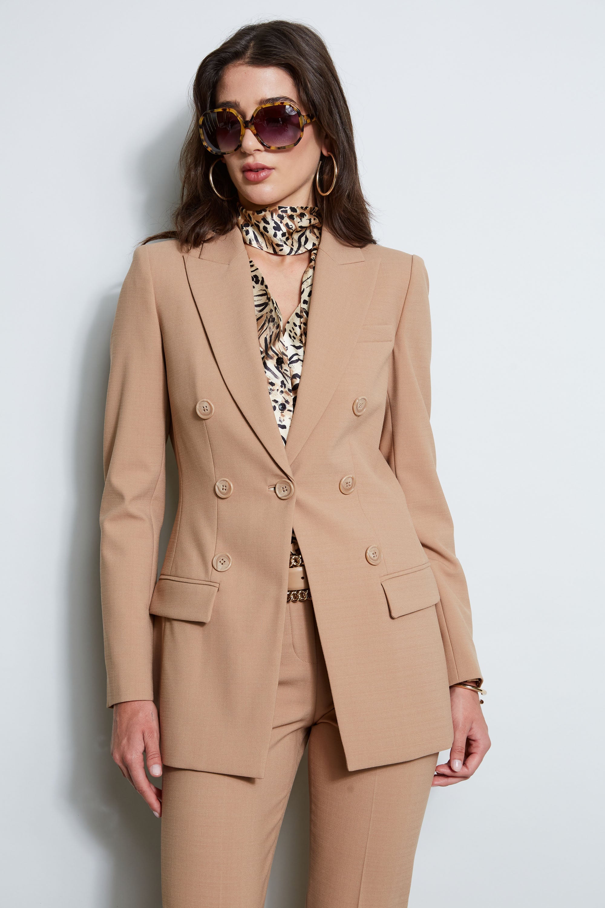 7 Button Blazer | Elie Tahari CAMEL