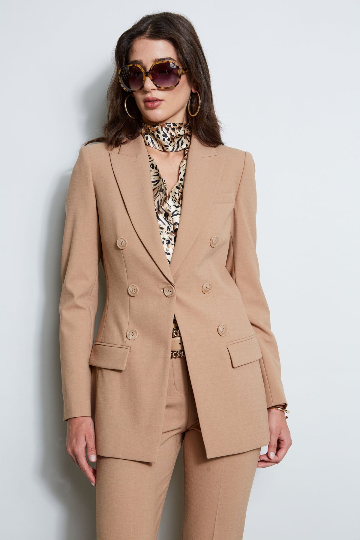 7 Button Blazer | Elie Tahari CAMEL