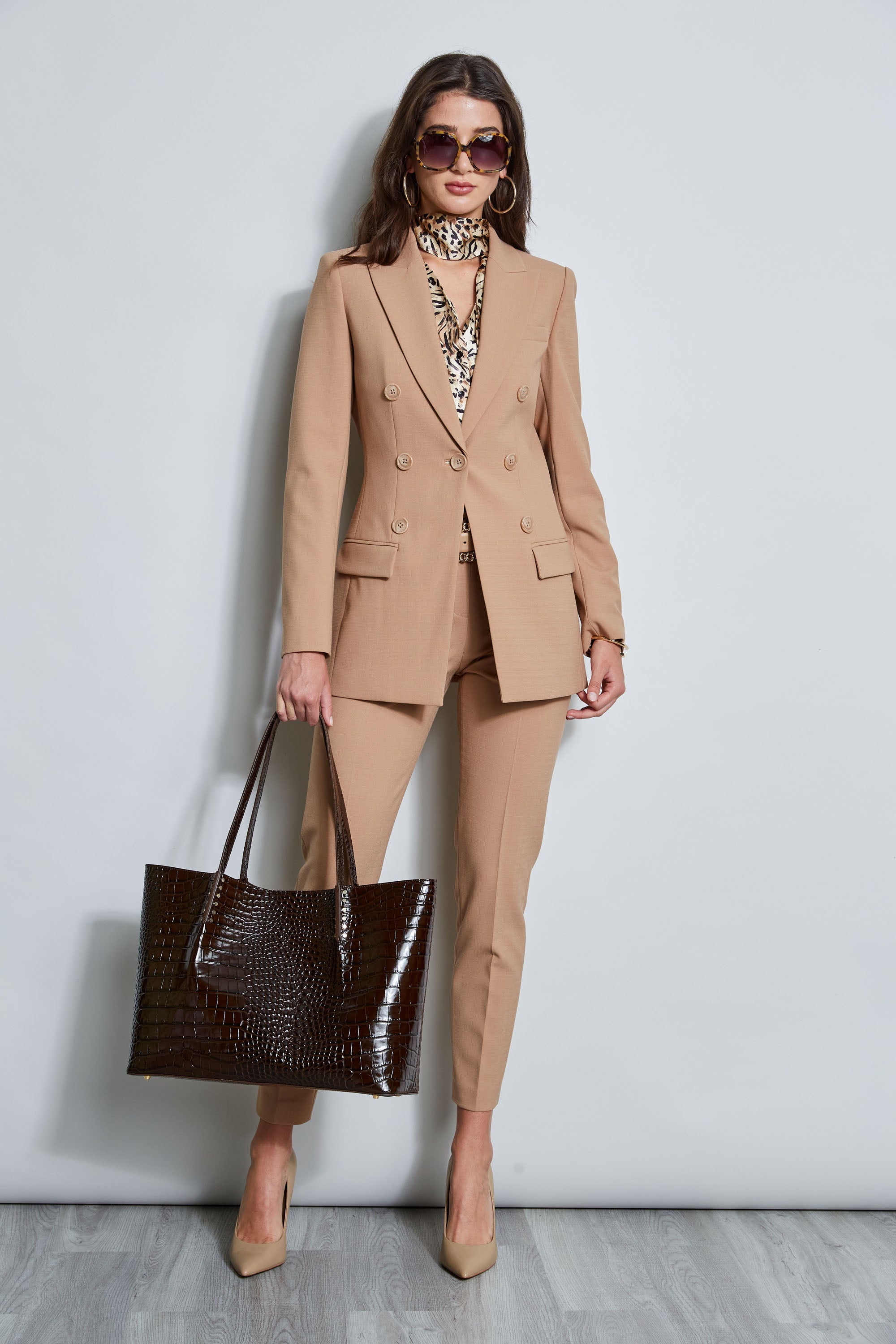 7 Button Blazer | Elie Tahari CAMEL
