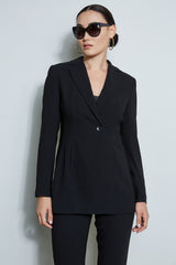 Asymmetric Single Button Blazer | Elie Tahari BLACK