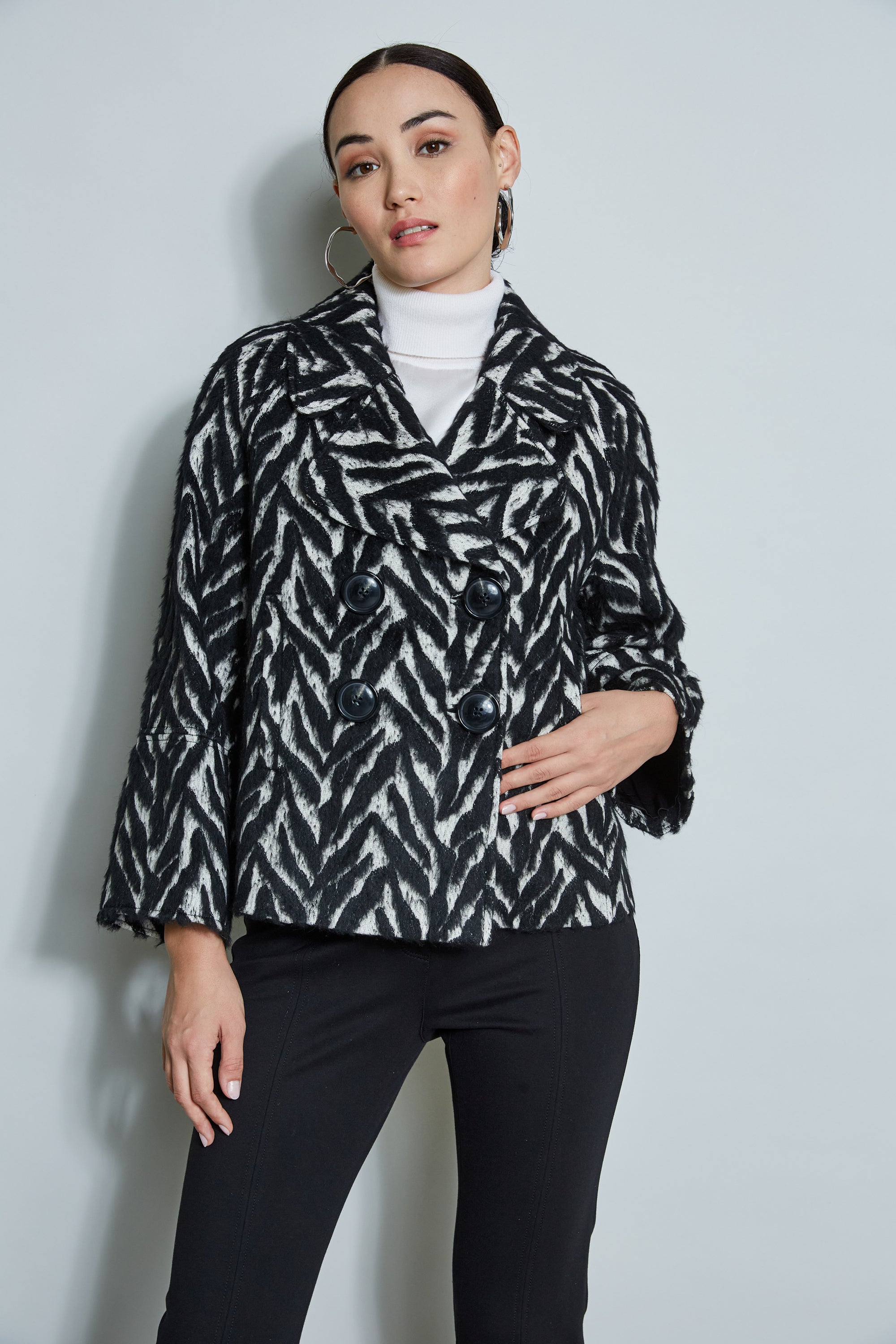 Wool Jacquard Jacket | Elie Tahari BLACK MULTI
