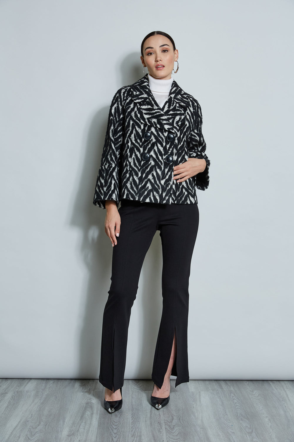 Wool Jacquard Jacket | Elie Tahari BLACK MULTI