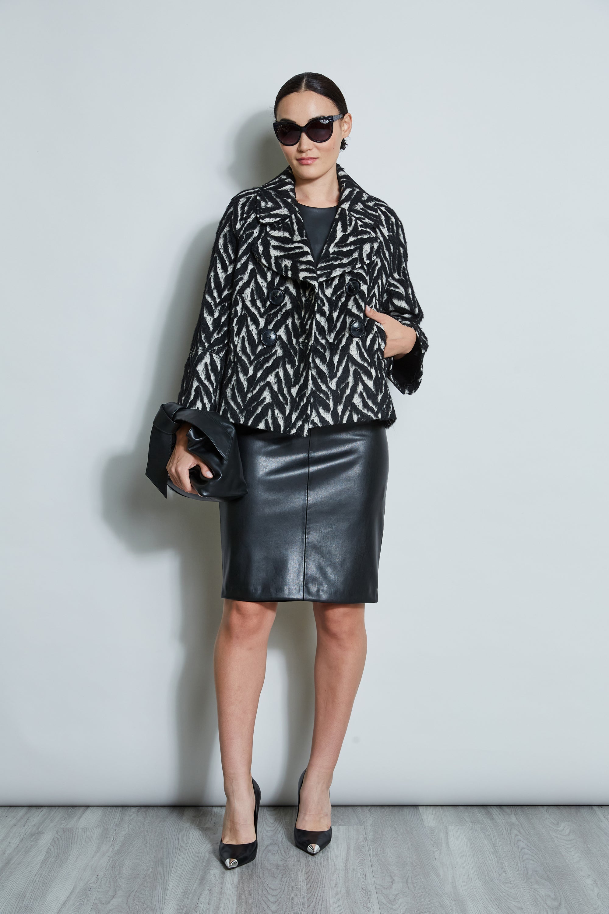 Wool Jacquard Jacket | Elie Tahari BLACK MULTI