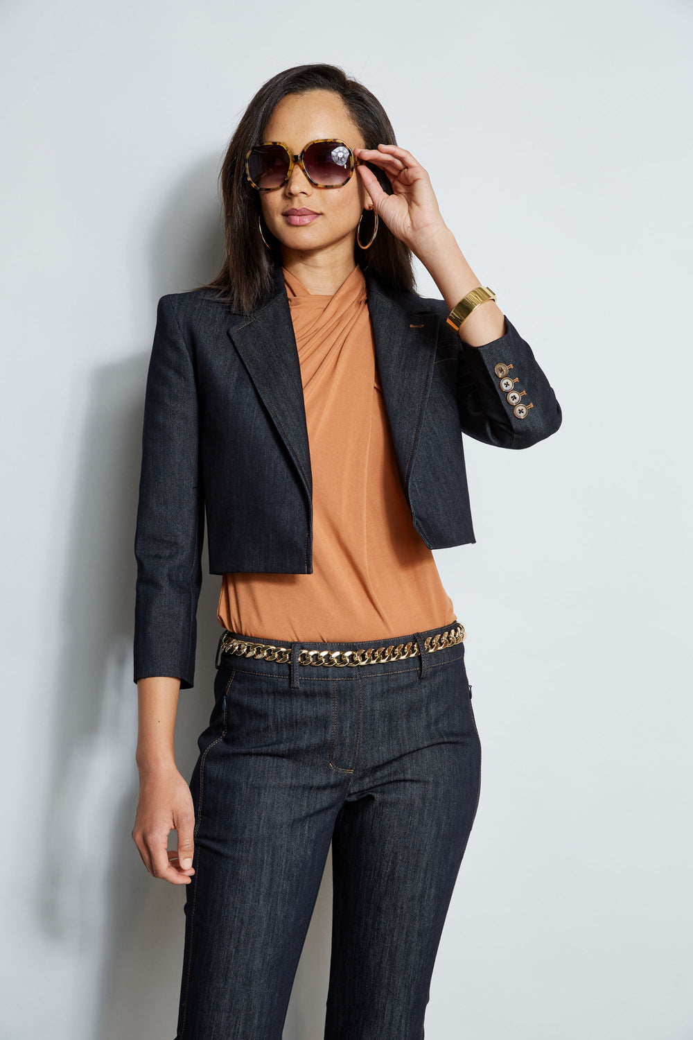 Cropped Denim Jacket | Elie Tahari INDIGO
