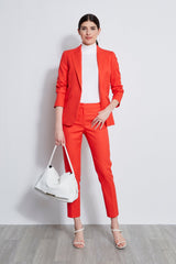 Jacquard Stretch Panel Blazer | Elie Tahari TOMATO
