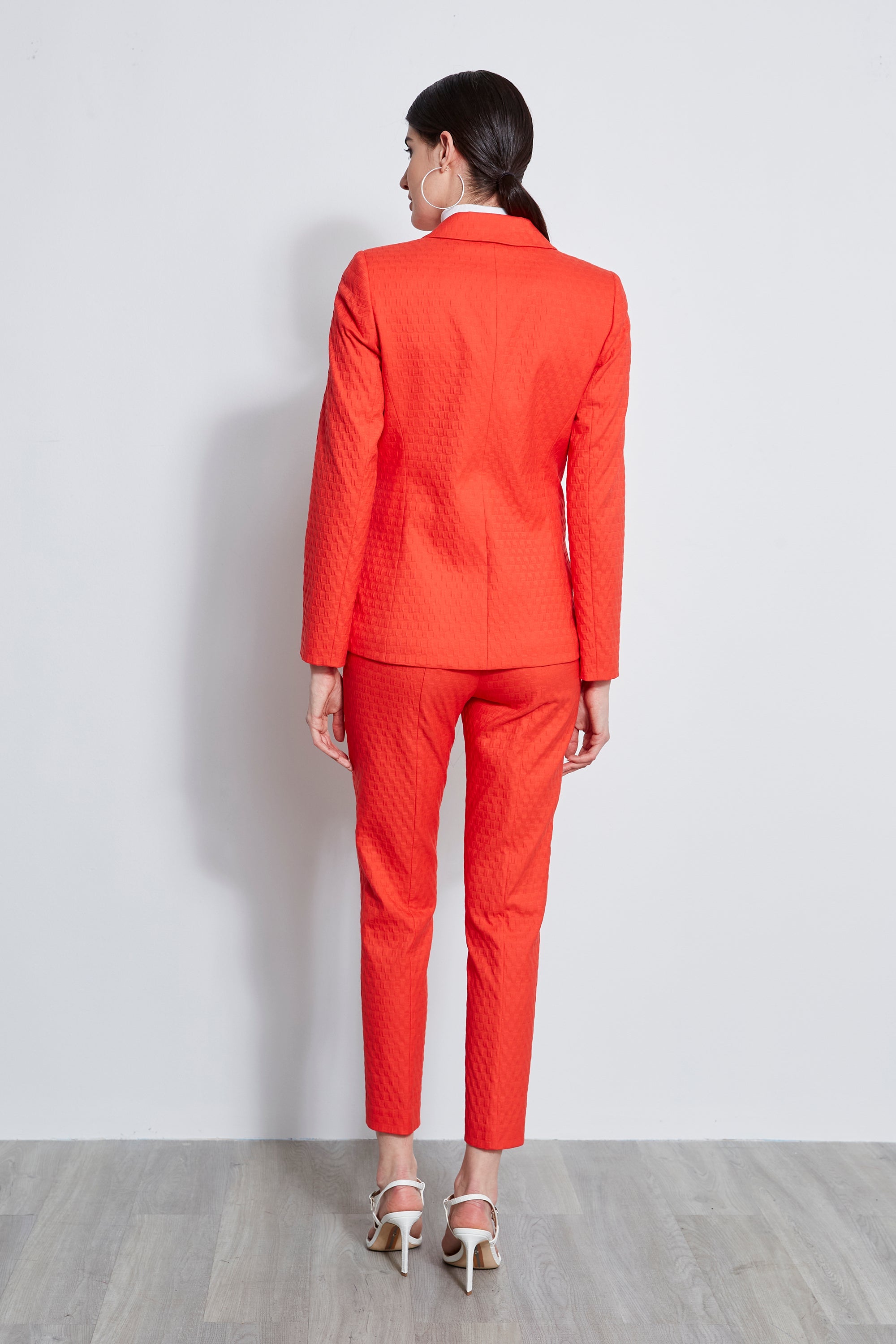 Jacquard Stretch Panel Blazer | Elie Tahari TOMATO