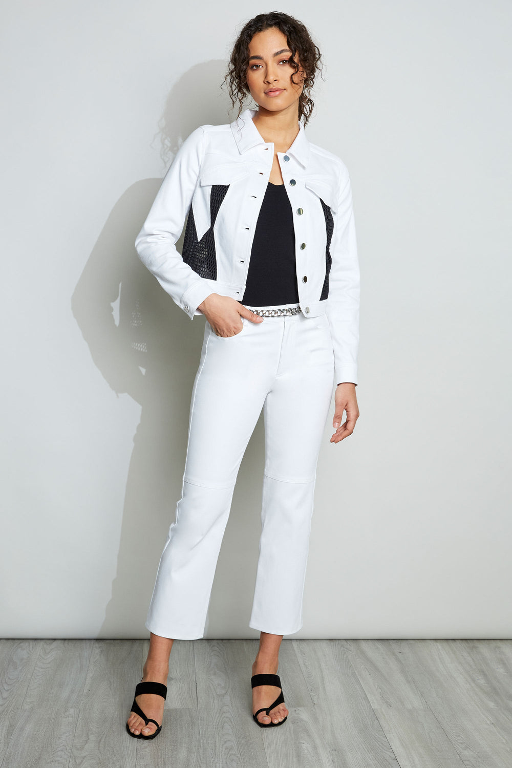 Mesh Denim Jacket | Elie Tahari WHITE
