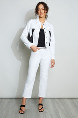 Mesh Denim Jacket | Elie Tahari WHITE