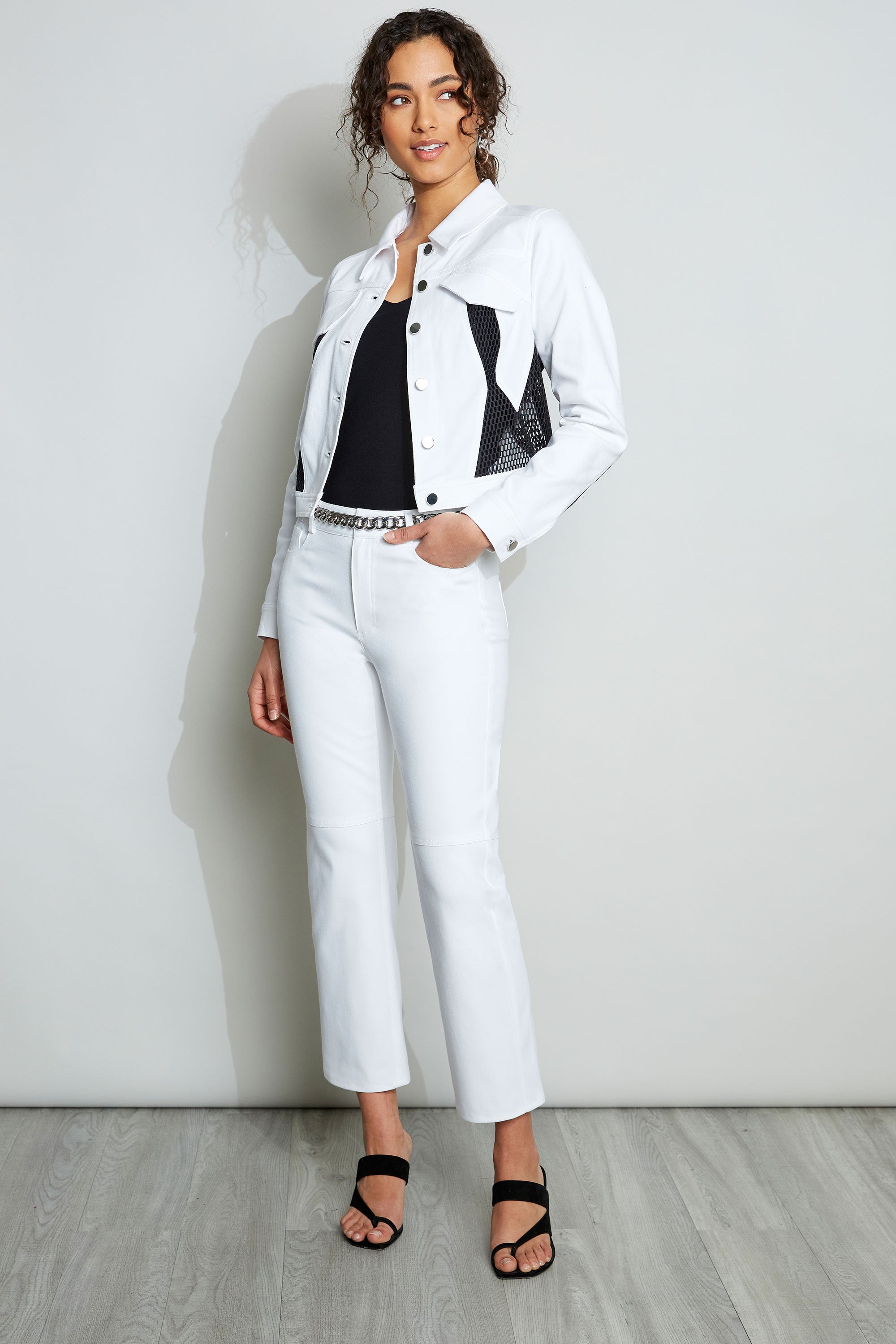 Mesh Denim Jacket | Elie Tahari WHITE